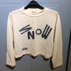 White Long Sleeve Crop Top